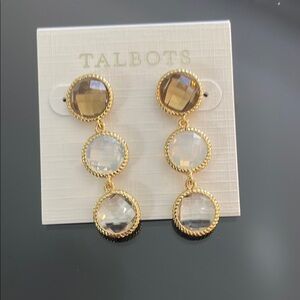 NWT Talbots Multi Stone Drop Earrings